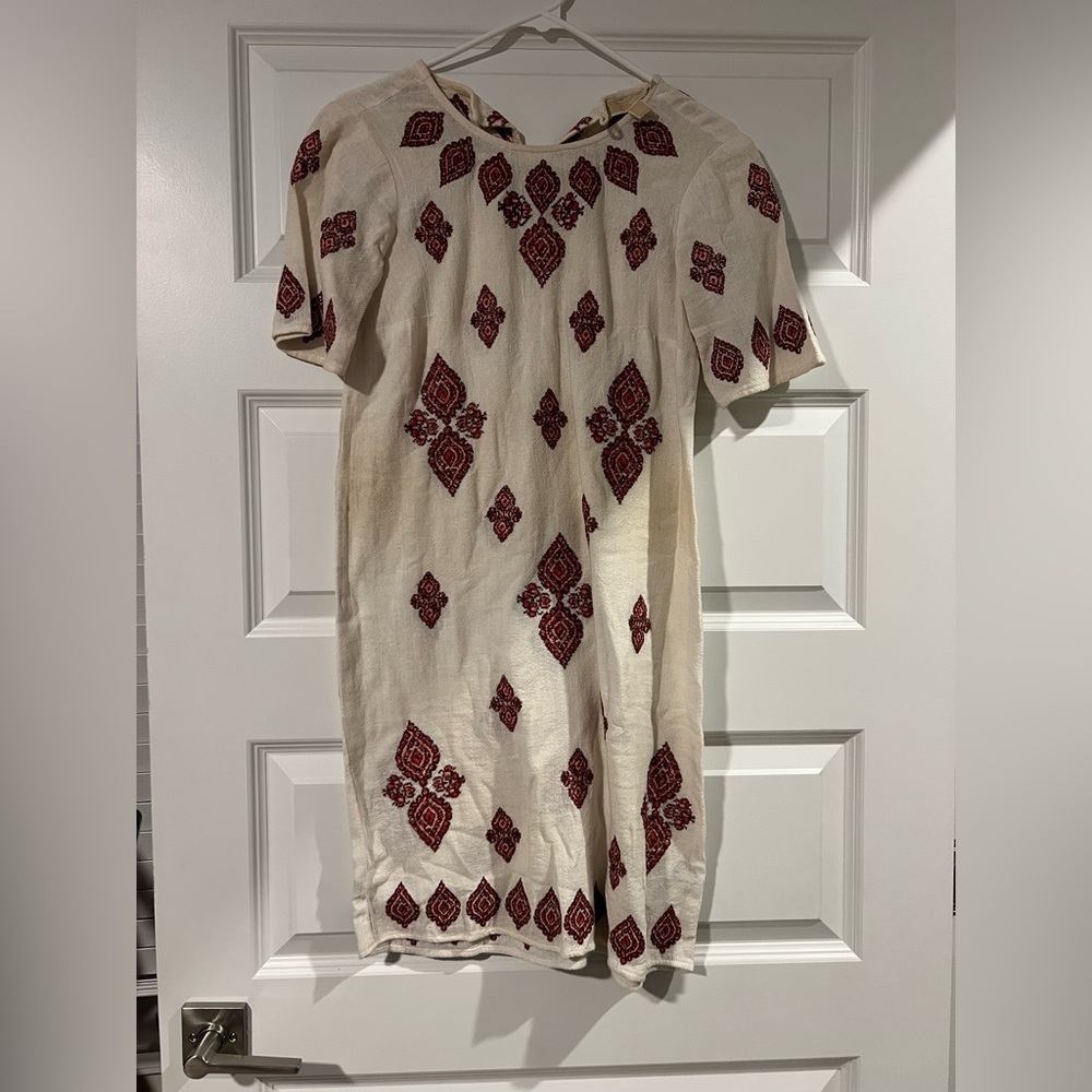 Michael Kors Cream and Red Patterned Mini Dress
